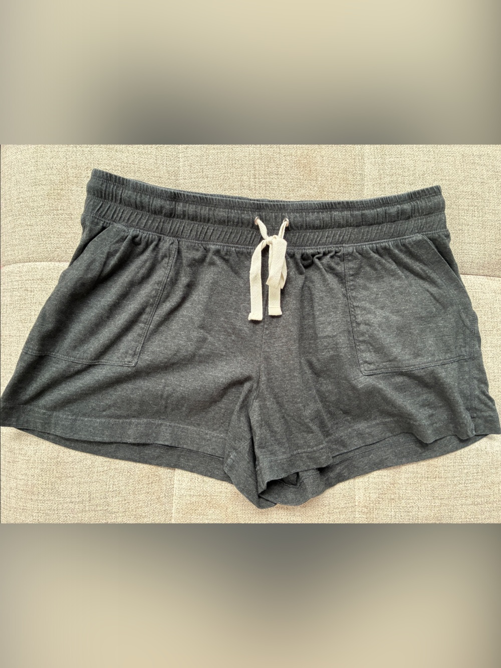 just be Charcoal Drawstring Athletic Lounge Shorts
